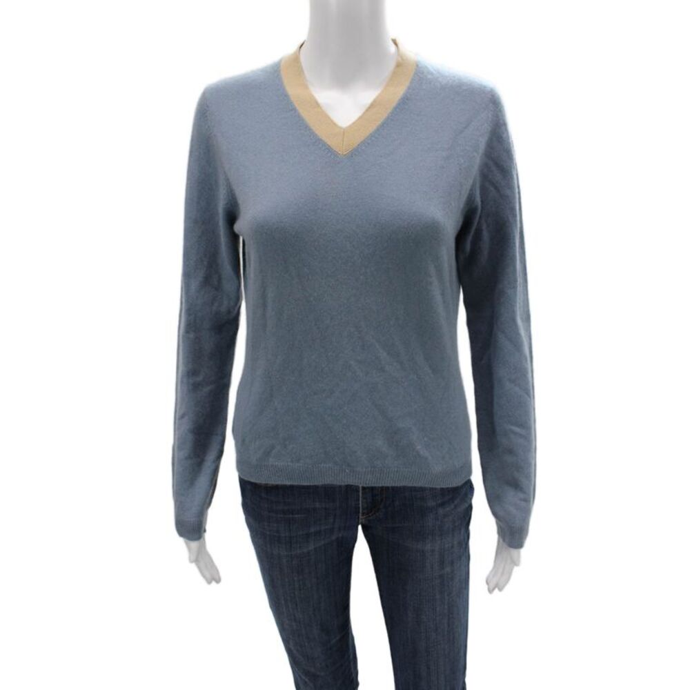 Moncler Unisex Pullover Cashmere V Neck Long Sleeve Sweater Size M